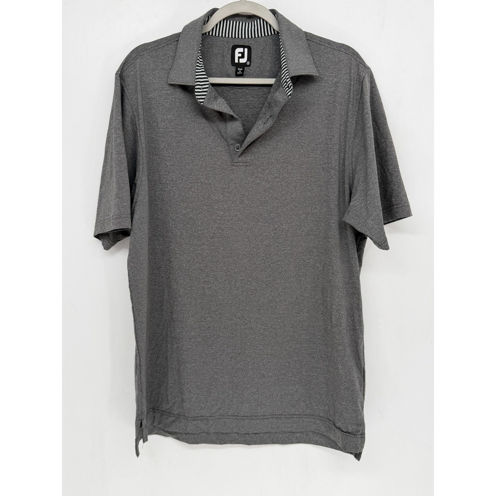 FootJoy Polo Shirt Mens Size Medium Gray Short Sleeve Golf Athletic‎ Activewear